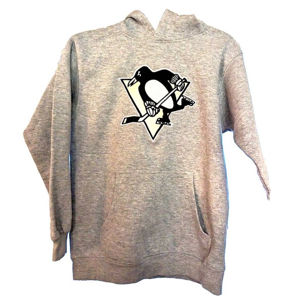 Pittsburgh Penguins boys grey hoody size medium (10-12) preowned - Picture 1 of 9